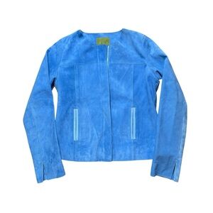 NWOT ZUT Blue Suede Jacket Size Medium